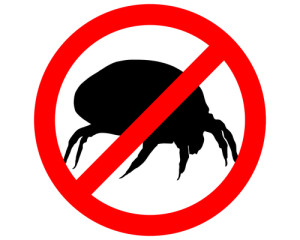 The illustration of a prohibition sign for house dust mites
